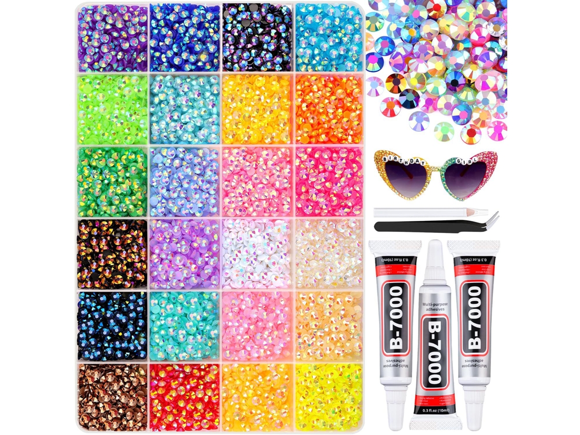 Kit De Decoración Con Diamantes De Imitación Y Herramientas, Ideal Para Decorar Ropa Y Uñas (24 Cuadrículas). Czhhmart
