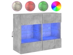 Mueble de pared con luces LED, Gris Cemento, MAISON EXCLUSIVE (78,5x30x60,5 cm)