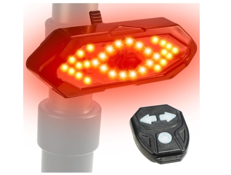 Luz trasera (colorida)/luz trasera con sensor de freno/luz trasera con bocina de alarma Luz de bicicleta impermeable USB recargable (negro) BISBISOUS