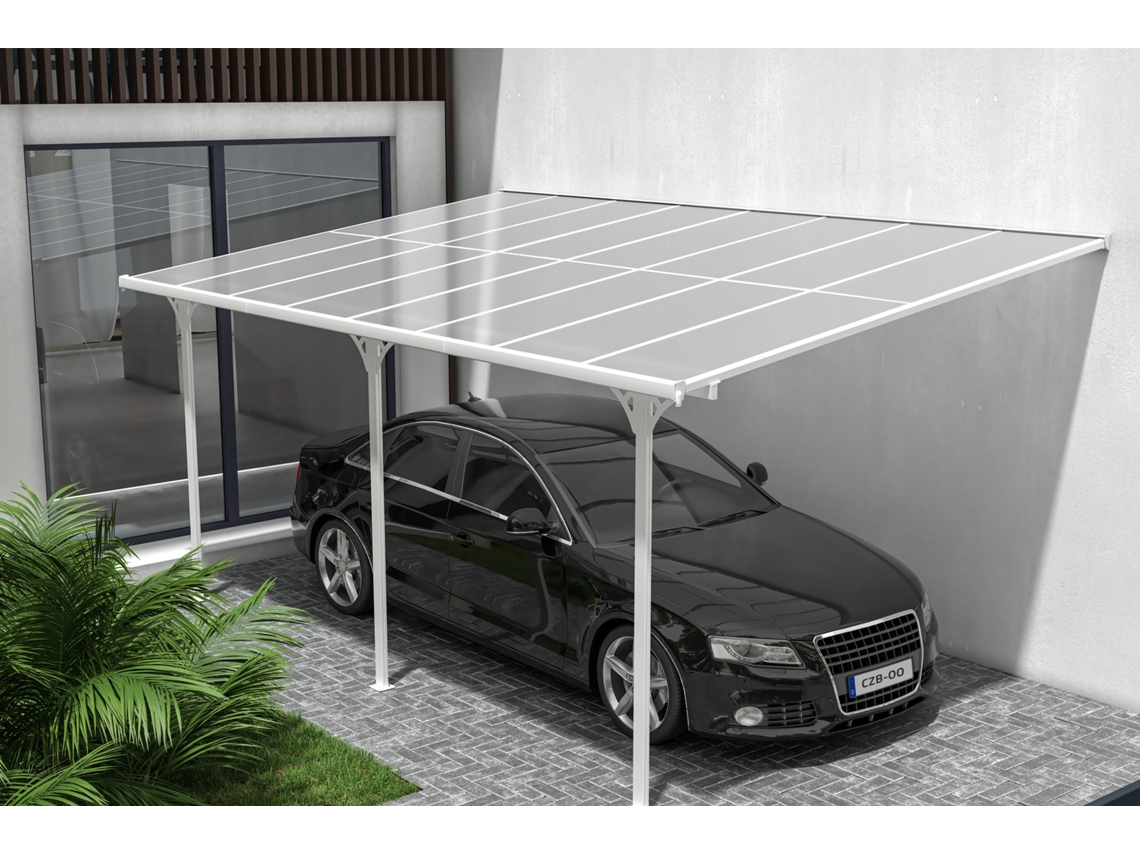 Cazeboo Pérgola Cubierta para Terraza de Aluminio Premium, blanco 5x3 m KLEO