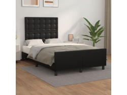 Estructura De Cama Sin Colchón Cuero Sintético Negro 120x200 Cm