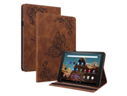 Funda de piel con tarjetero para tableta Amazon Fire HD 10, color marrón (2023)