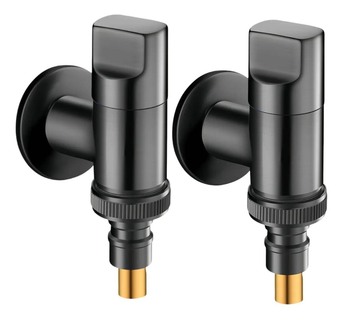 Grifo Para Lavadora G1/2 De 2 Piezas Con Válvula De Cierre (negro) Chrui