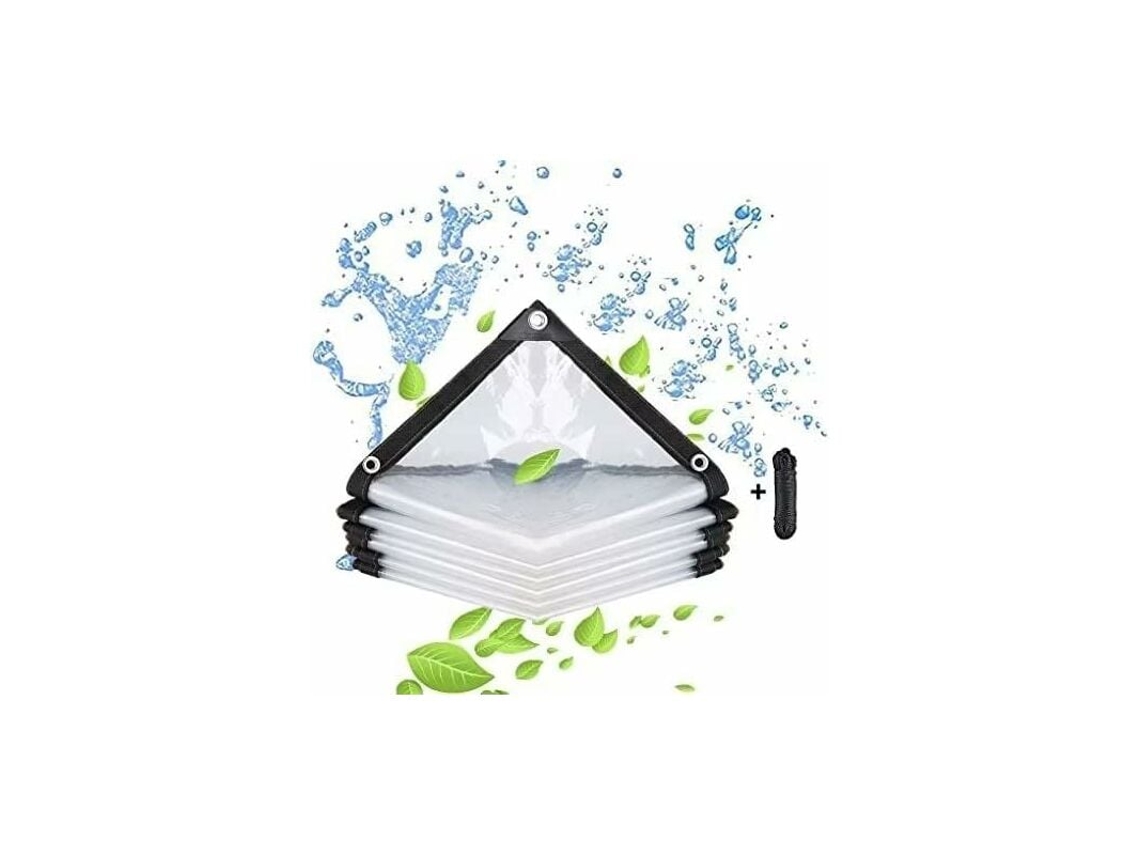 NEVEANCE Lonas transparentes resistentes, impermeables y transparentes con ojales metálicos y bordes reforzados, flexibles y duraderas para todo tipo de clima,