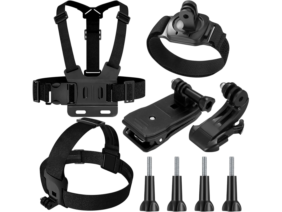 Kit 9em1 Accesorios Ajustables Con Soporte Pecho Cabeza Pulso Mochila Para Cámara Acción 5-9