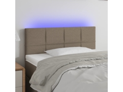 Cabecero Con Led De Tela Gris Taupe 100x5x78/88 Cm
