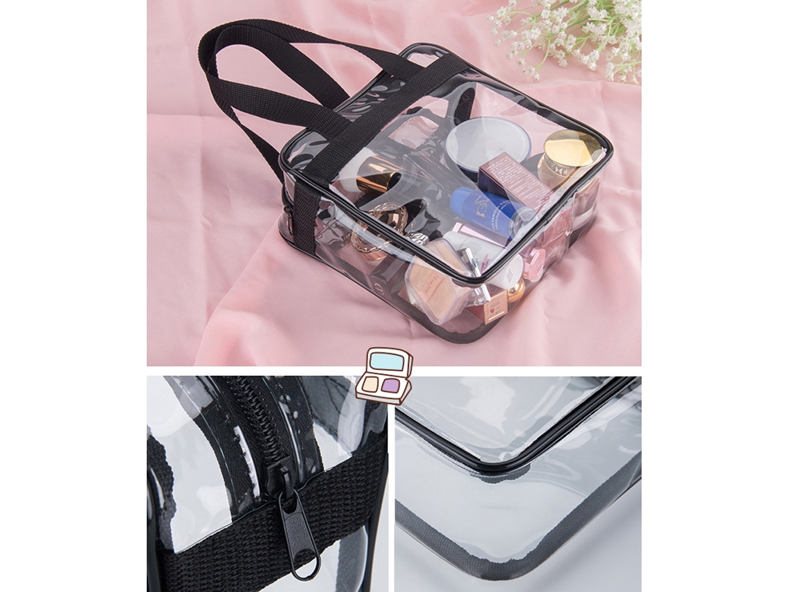 Neceser transparente con cremallera, organizador transparente