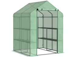 Invernadero De Jardín De 2 Niveles Con 4 Estantes, Pe140, 143x138x190, Verde.