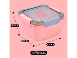 2026da-recipiente Para Ensalada Portátil 52 Oz Con 3 Compartimentos Y Contenedor De Salsa Material Seguro Rosa