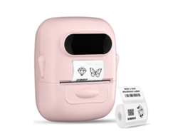 Impresora de etiquetas portátil, térmica, Bluetooth, recargable, con 1 rollo de etiquetas (rosa) Chrui
