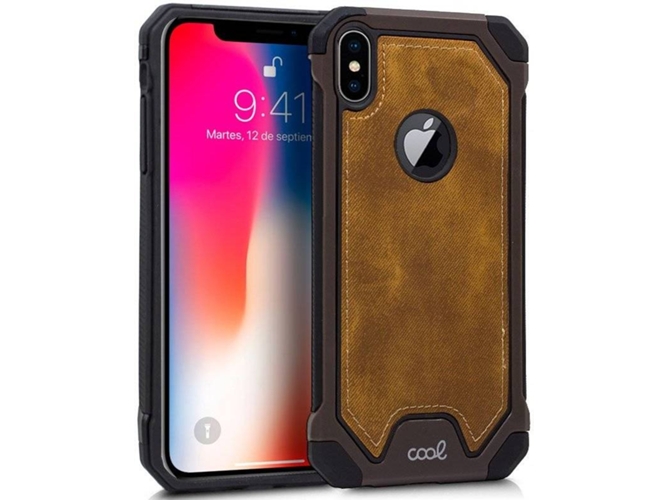 Funda iPhone XS Max COOL Hard Tela Marrón