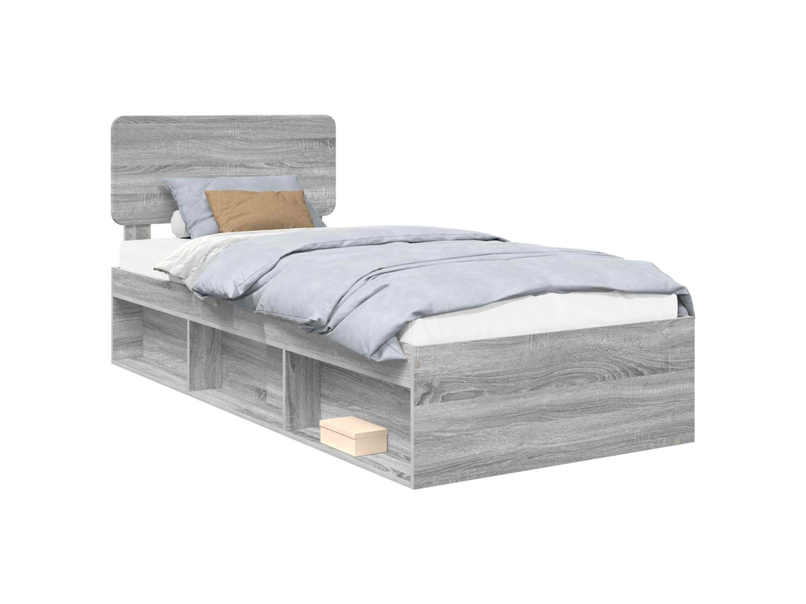 Maison Exclusive - Estructura De Cama Con Cabecera Gris Sonoma 90 X 200 Cm