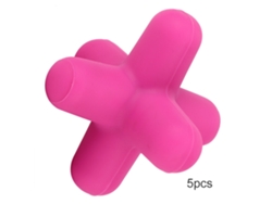 5 tapones de silicona para vino, a prueba de fugas, para decorar botellas (rosa)