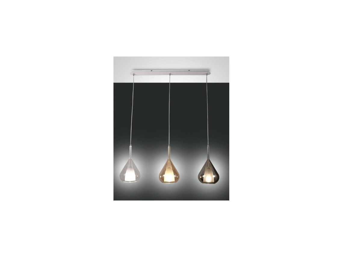 Lámpara colgante LED lila en metal y vidrio borosilicato 3481-48-297 FABAS LUCE