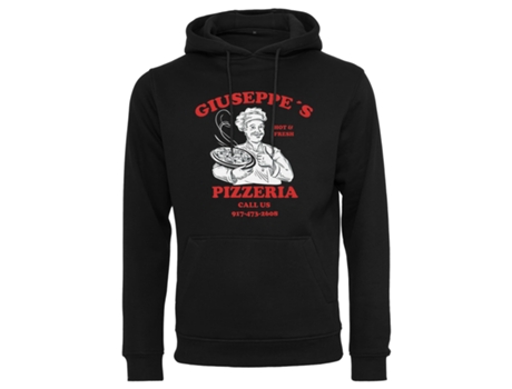 Sudadera con Capucha MISTER TEE Giuseppe Pizzeria Negro (2XL)