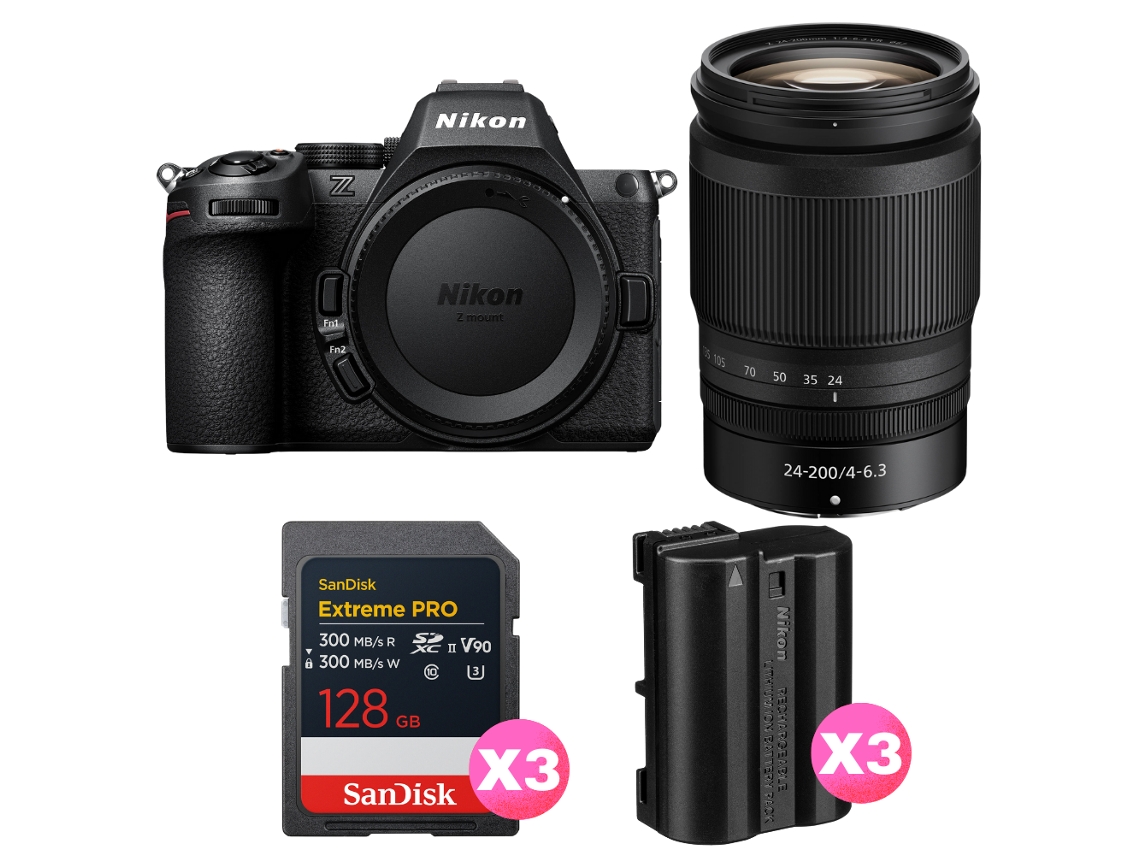 Nikon Z5 Ii + 24-200mm F/4-6.3 Vr + 3 Sandisk 128gb Extreme Pro Uhs-ii Sdxc + 3 Nikon En-el15c + Ebook “20 Consejos Para Fotos Que Impactan”