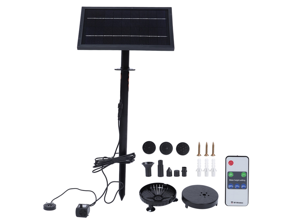 Fuente solar flotante con luz, 9V 8W, con control remoto, para decoración de jardines y exteriores.