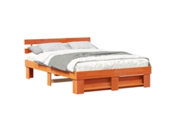 Maison Exclusive - Estructura De Cama Con Cabecera Marrón Cera 160 X 200 Cm