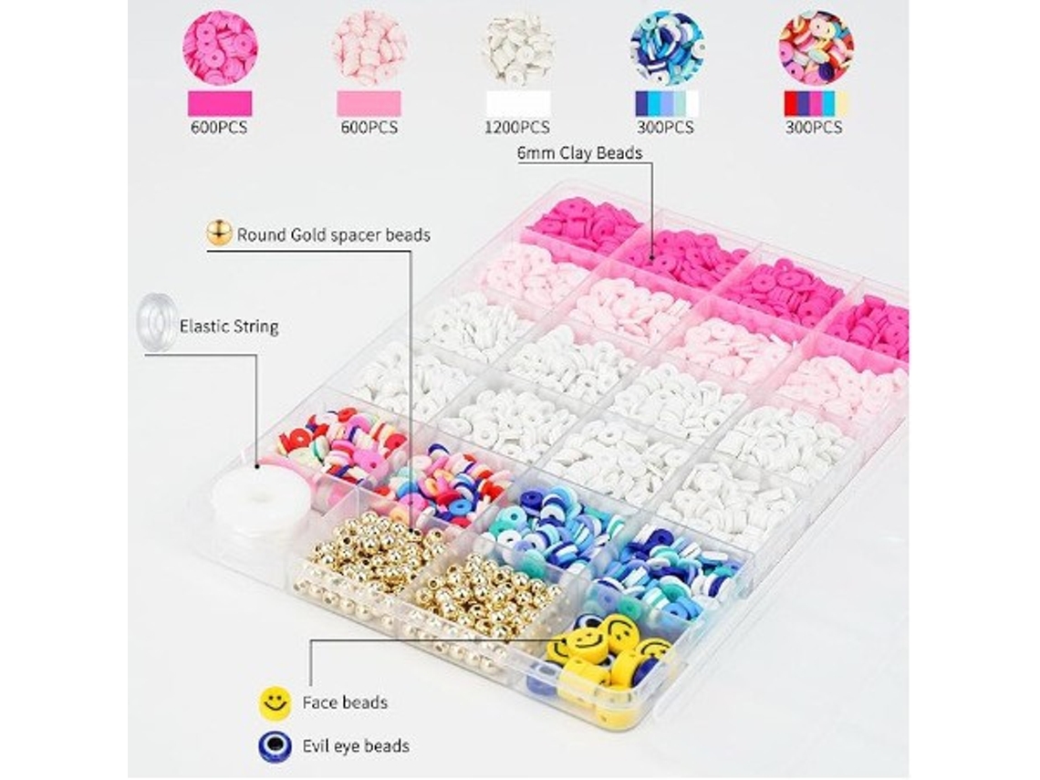 Kit para hacer cuentas de arcilla con 3000 piezas, joyería con cuentas doradas, manualidades DIY, serie Café Mocha, estilo Yunzii 5