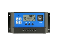 Controlador de panel solar PWM con pantalla LCD estable y ajustable, 12V/24V (sin marca)