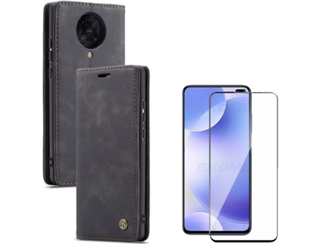 Carcasa y Protector Xiaomi Poco F2 Pro Livro Caseme Elite Negro