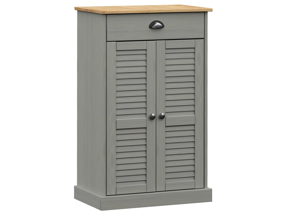 Zapatero Organizador Vigo en Madera Maciza de Pino Gris de 60X35X96 Cm