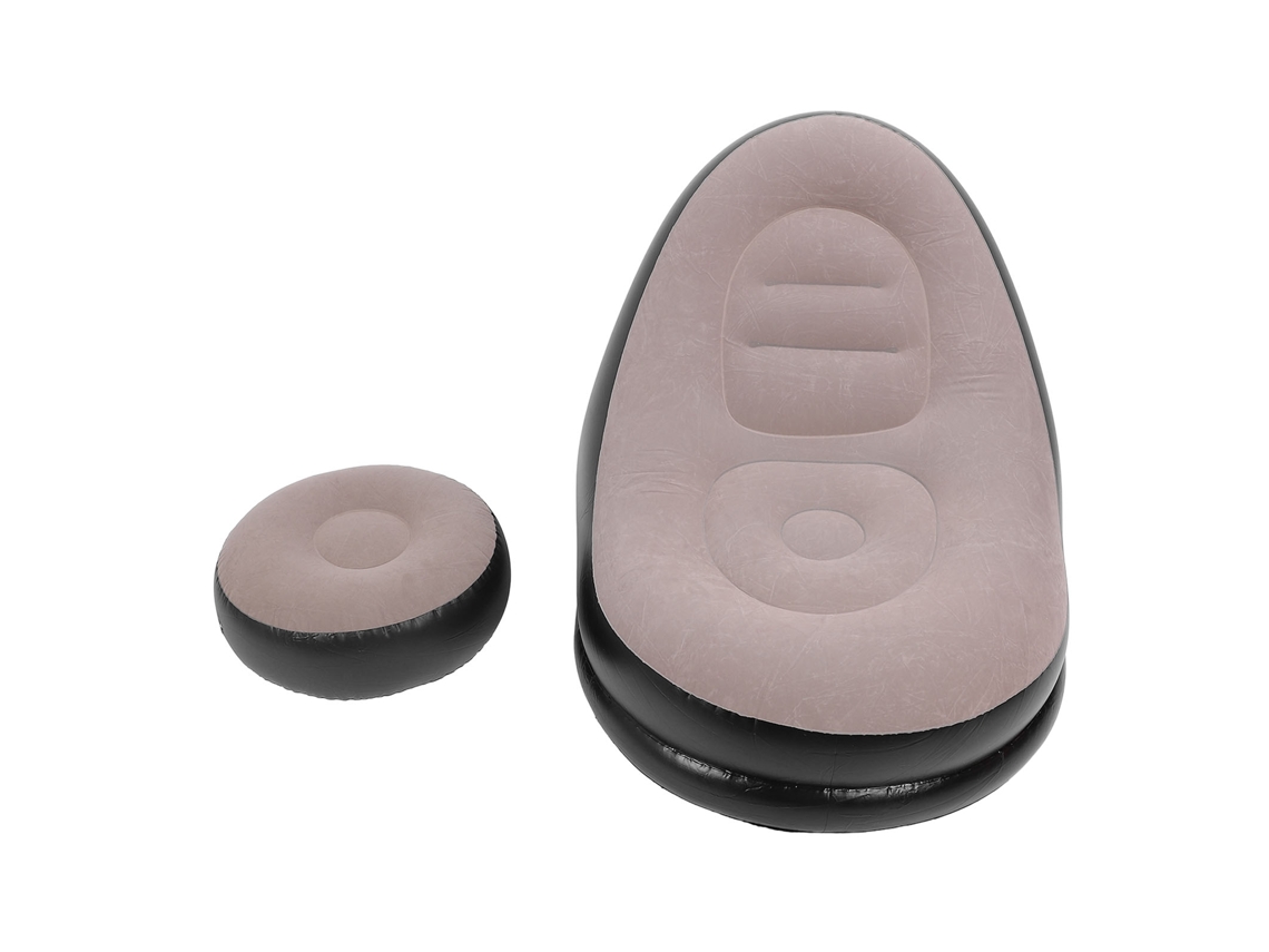 Elegante sofá inflable con otomana para sala de estar y uso exterior