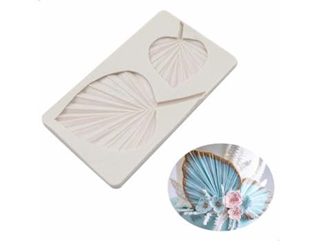 Juego de 2 moldes de silicona con diseño de hojas plisadas conectadas