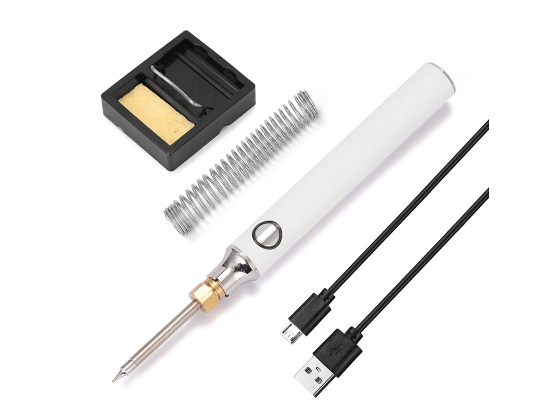 Soldador Eléctrico Ajustable Usb De 5 V Y 8 W Con Base Y Cable De Soldadura.