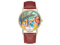Reloj De Pulsera Retro Para Mujer Con Movimiento De Cuarzo, Esfera Redonda, Color Café.