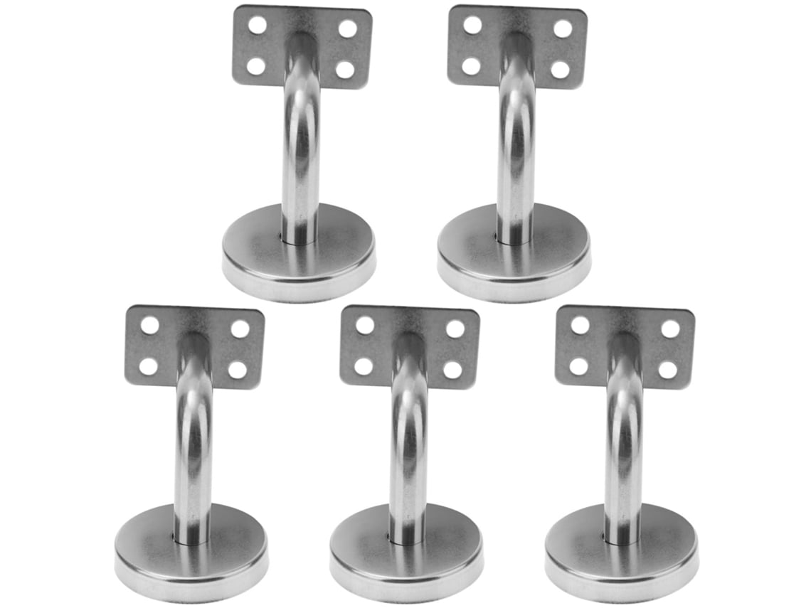5 Soportes De Acero Inoxidable Para Pasamanos En Color Plata, Fáciles De Instalar.