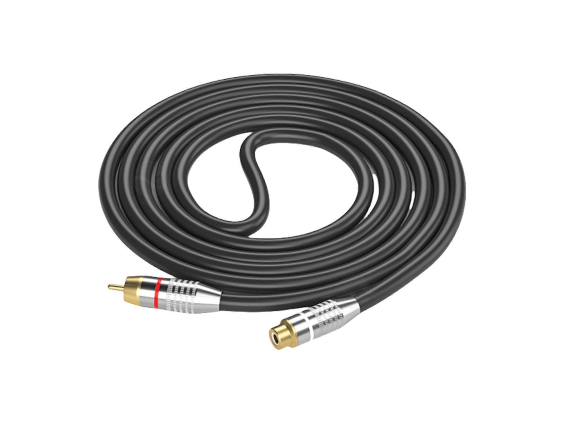 Cable alargador de audio con resistencia a la rotura mejorada para cine en casa, conexión Hi-Fi, subwoofer para amplificadores, cable plateado.