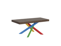 Mesa Extensible 140/400x90 cm Volantis Premium Nogal Patas Multicolor 4/b Itamoby