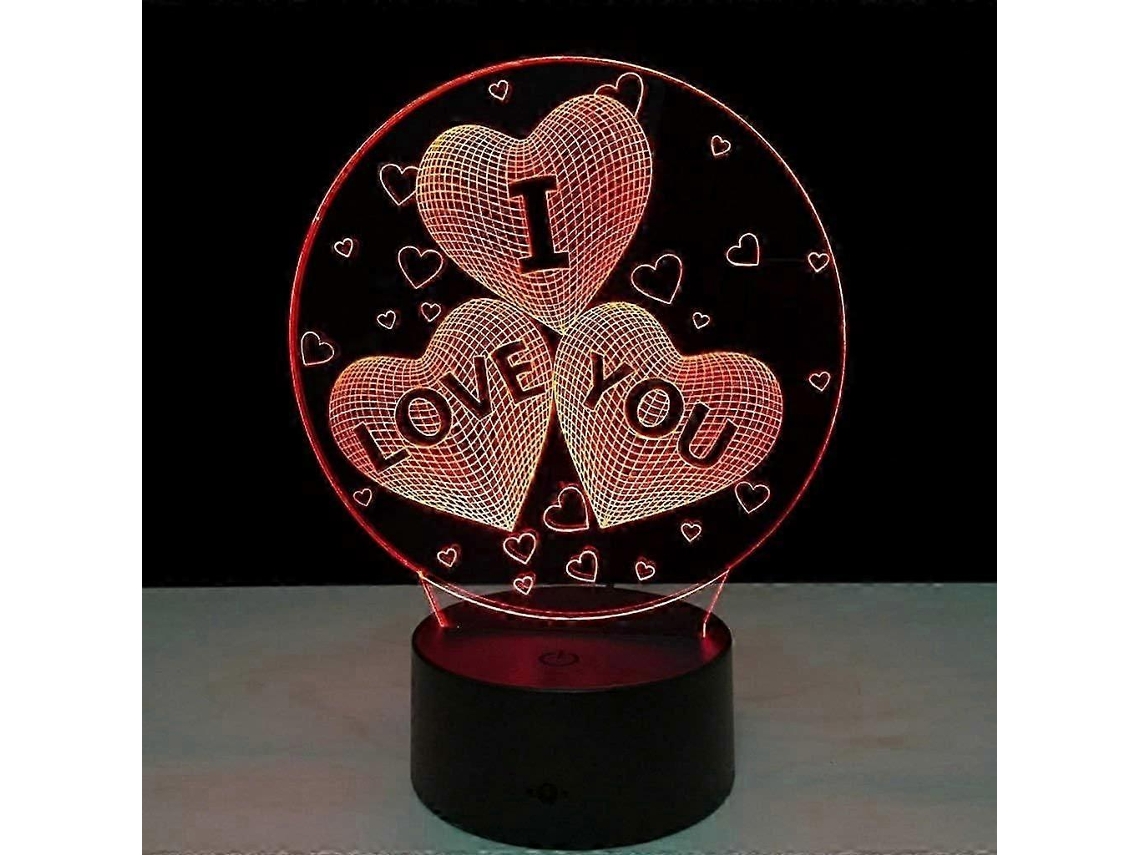 Lámpara de noche LED con ilusión óptica 3D, luz nocturna LED 3D para dormitorio, luz nocturna LED con ilusión óptica 3D. Rosewell