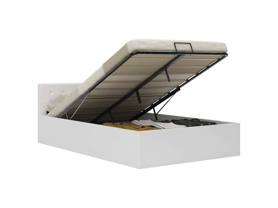 Cama Canapé Hidráulica Sin Colchón Blanco 120x200 Cm