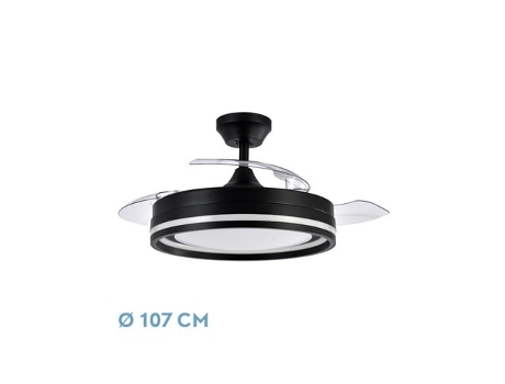 Ventilador DC Cerrato Negro 72W 3 Aspas Desplegables FABRILAMP