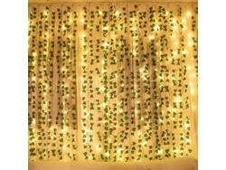 Guirnalda De Hiedra Artificial Con Luces Para Decoración De Paredes De Jardín Interiores/exteriores - 12 Piezas