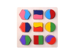 Rompecabezas De Formas Geométricas De Madera, Bloques De Construcción De Matemáticas De Clasificación, Juego De Educación Preescolar