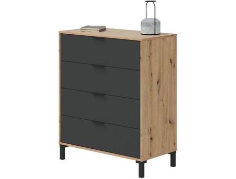 Cómoda HABITDESIGN Enzo (Gris - Melamina - 77,5 x 94 x 40 cm)