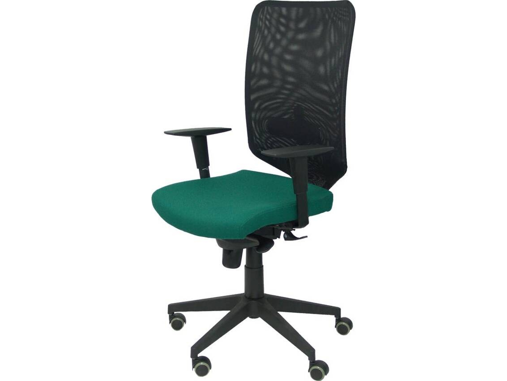 Silla de Escritorio Operativa PYC Ossa N Verde /PR con ruedas antiarañazos (Brazos Ajustables - Malla)