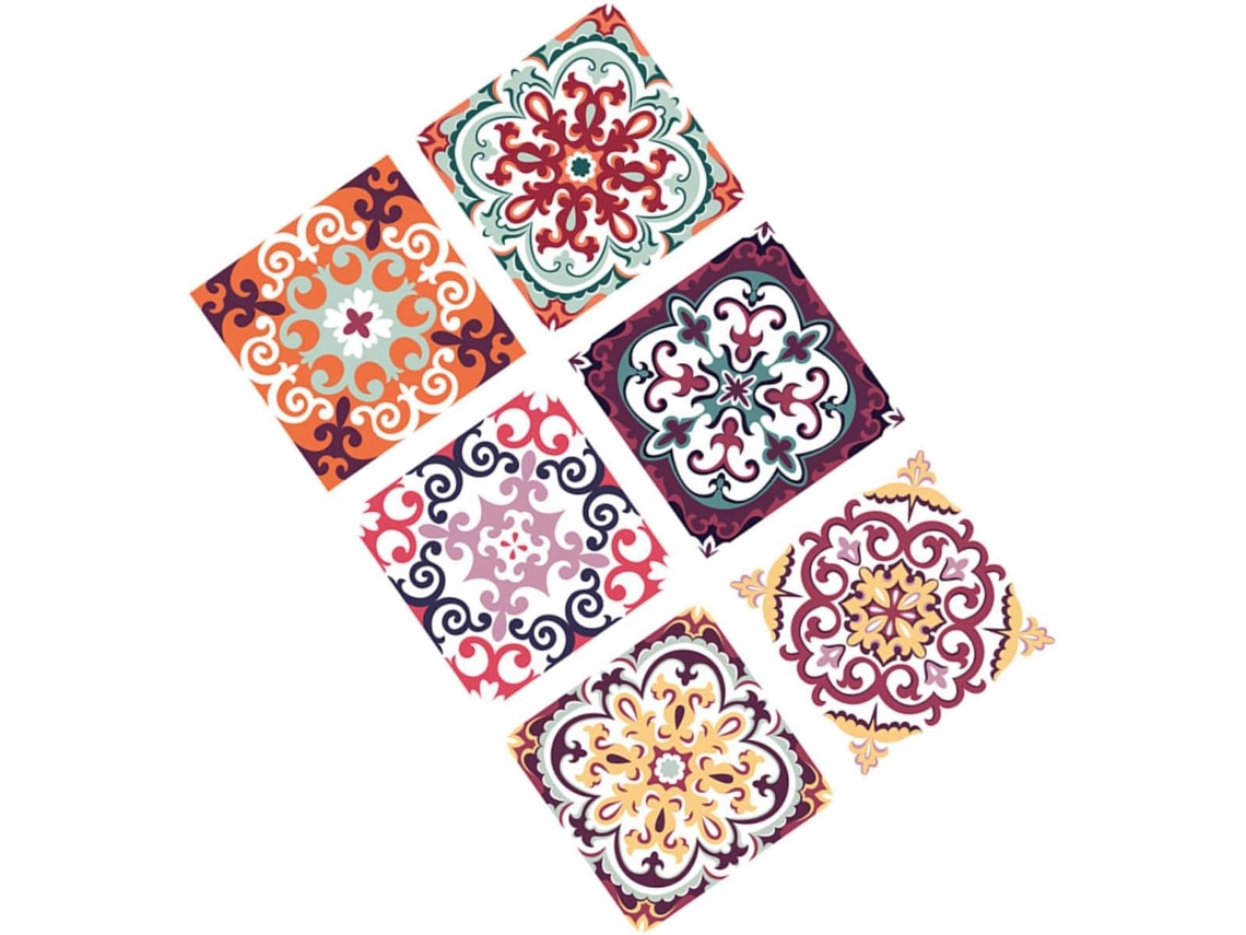 6 Piezas De Pegatinas Con Efecto Azulejo, Impermeables Y Adhesivas Para Decoración.