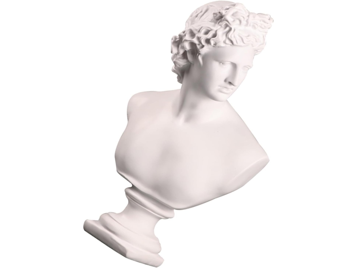 Figura De David, Artesanía Para Decoración Del Hogar, Escultura De Resina Blanca.
