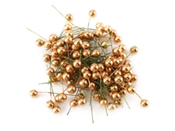 100 piezas de bayas de acebo artificiales doradas, adornos navideños para decoración del hogar, 10 mm