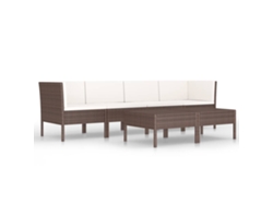 Maison Exclusive - Set Muebles De Jardín 6 Pzas Y Cojines Ratán Sintético Marrón