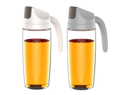 Juego de 2 botellas flip, 600ml, de vidrio, para aceite y vinagre NEVEANCE