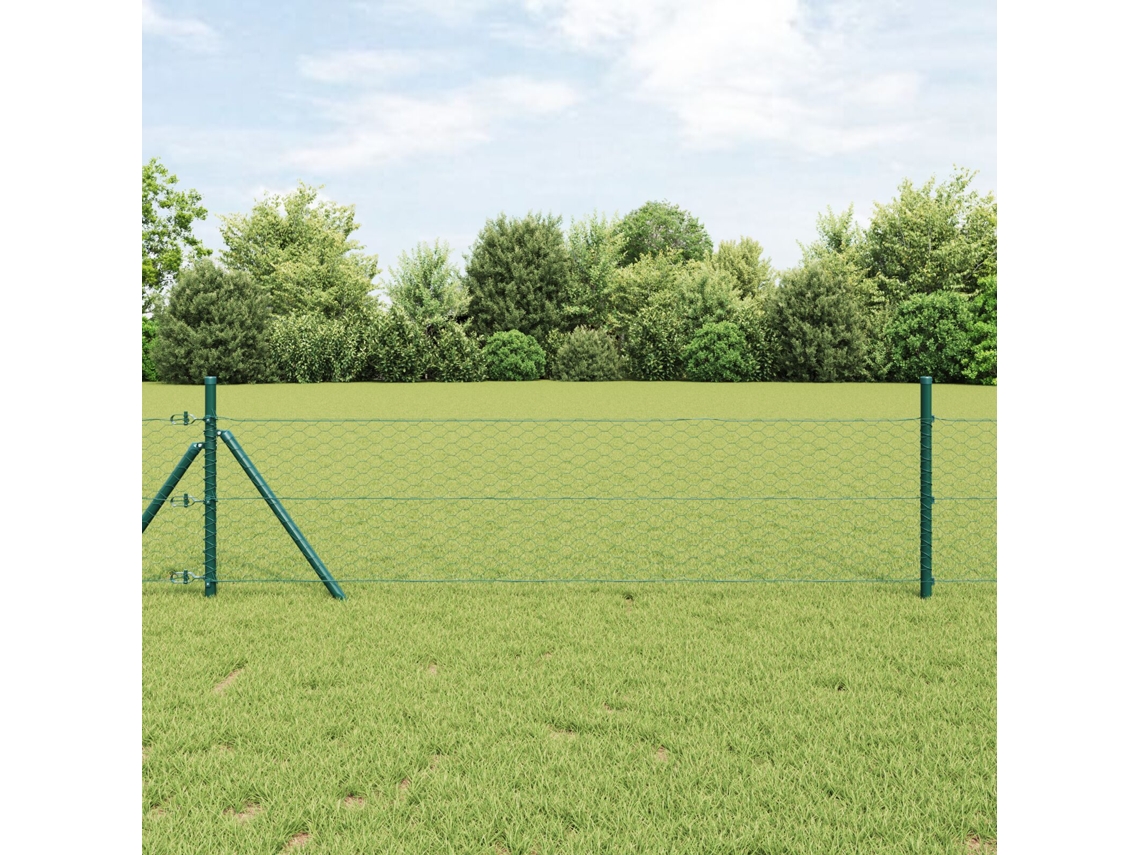 Valla hexagonal verde de acero de 0,5 x 10 m Wsd32017 Lovely Home