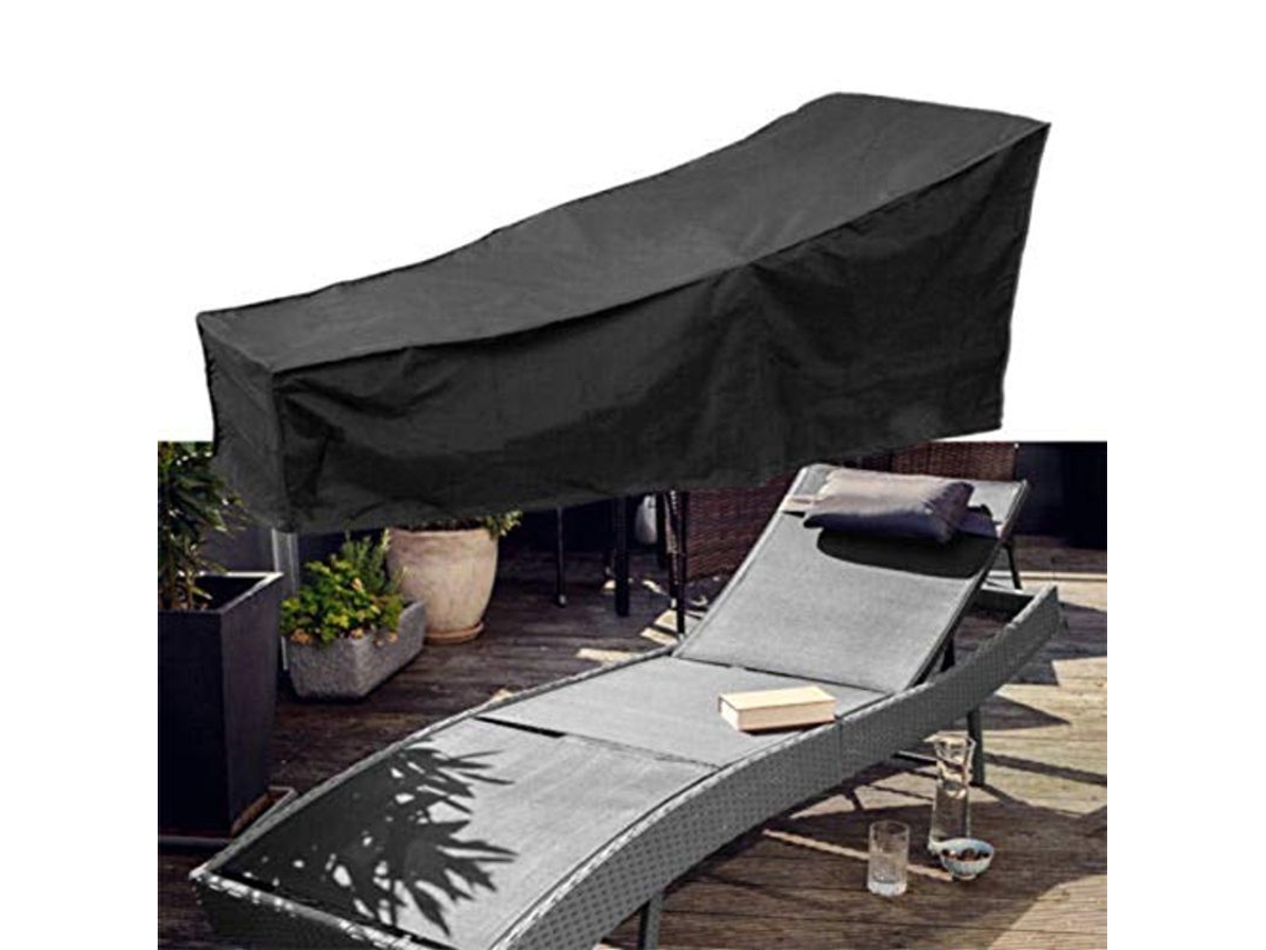 2026-funda Para Tumbonas De Jardín Impermeable 210d Resistente Al Viento Uv50+ 208x76x78cm Negro