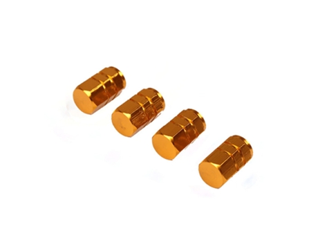 Tapas de válvula de aire de vástago de neumático de rueda de coche de aluminio antirrobo[Amarillo]