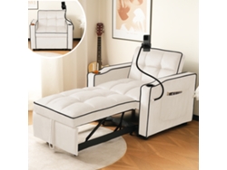 Sofá Cama 3 En 1 Chaise Longue Portavasos Soporte Móvil 83x167x76