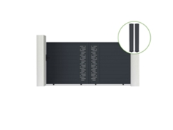 Puerta corredera 3,5m ARLBERG H.180cm aluminio gris 2 postes 20x20cm H.190cm CASANOOV